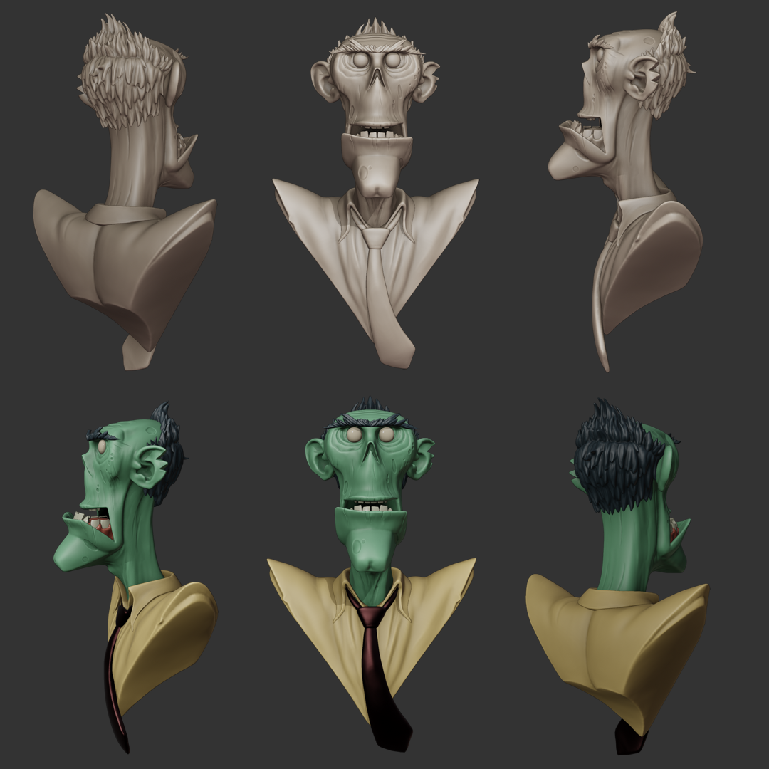 Cartoon Zombie Bust preview image 2