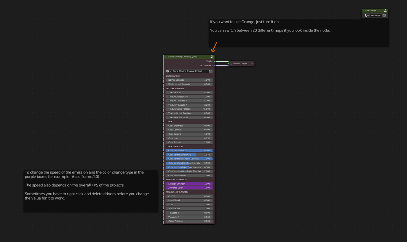 Stone Glowing Crystals (Cycles) preview image 2
