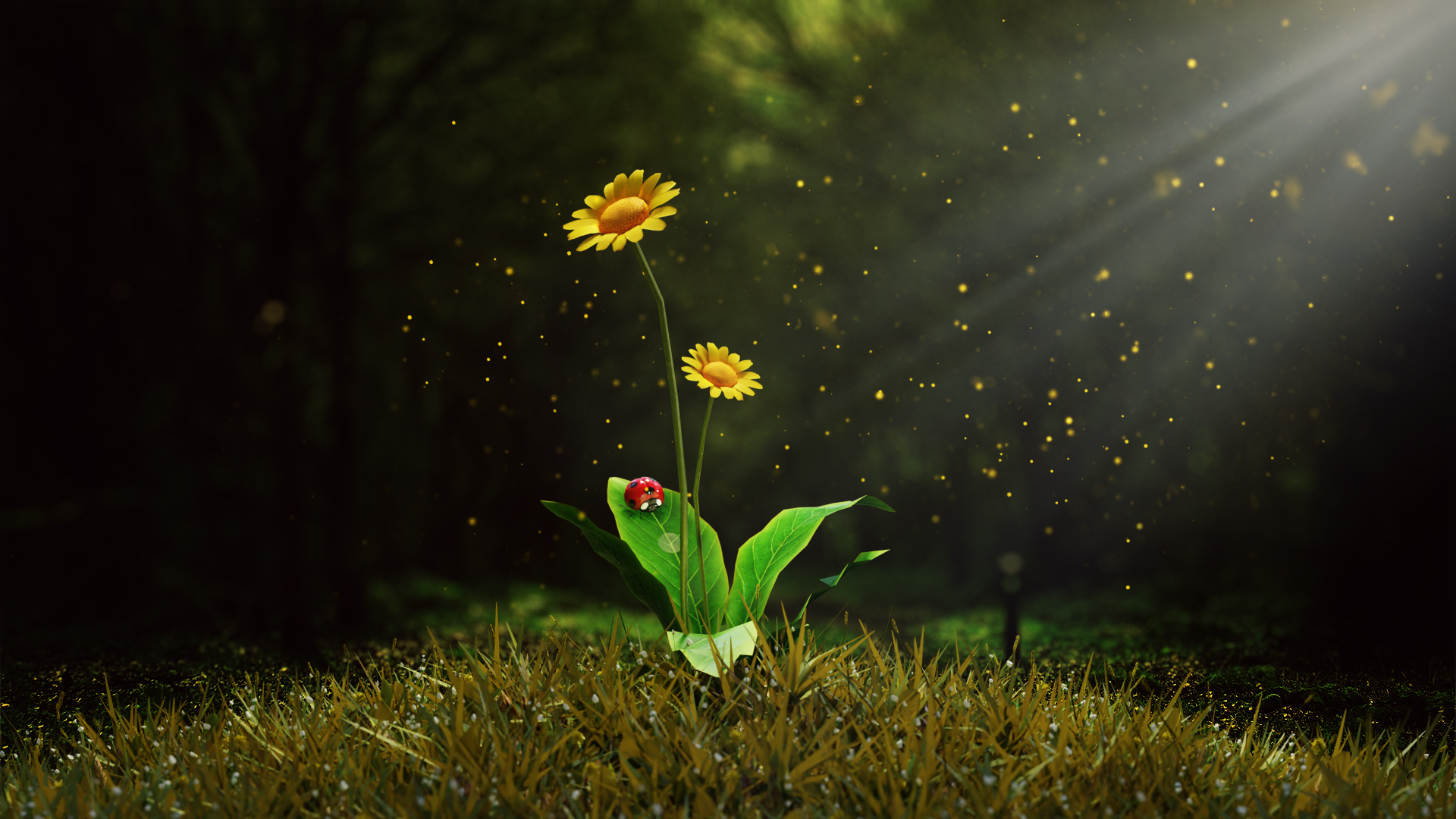 Sunflower in a Jungle Scene preview image 1