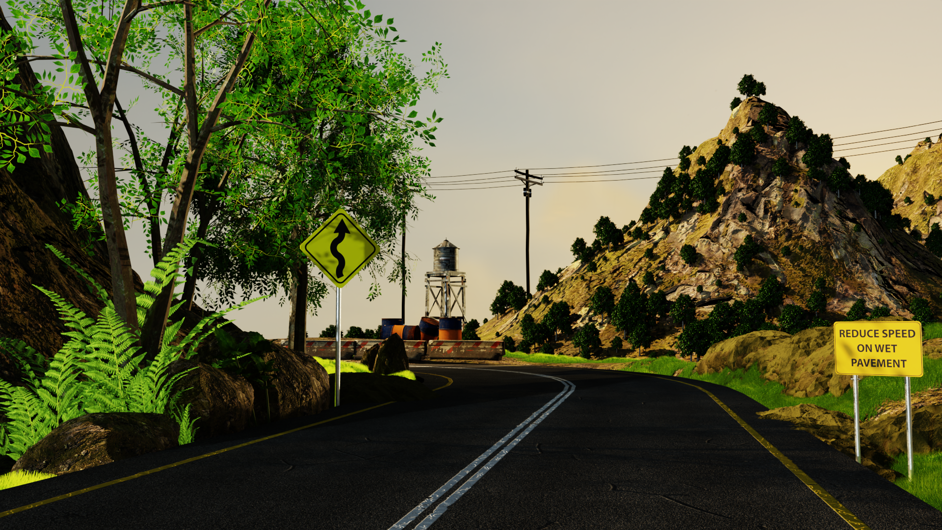 Road Through Mountains Scene preview image 1