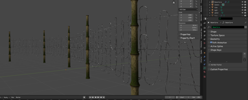 Procedural Bamboo fence bezier preview image