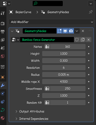 Procedural Bamboo fence bezier preview image 2