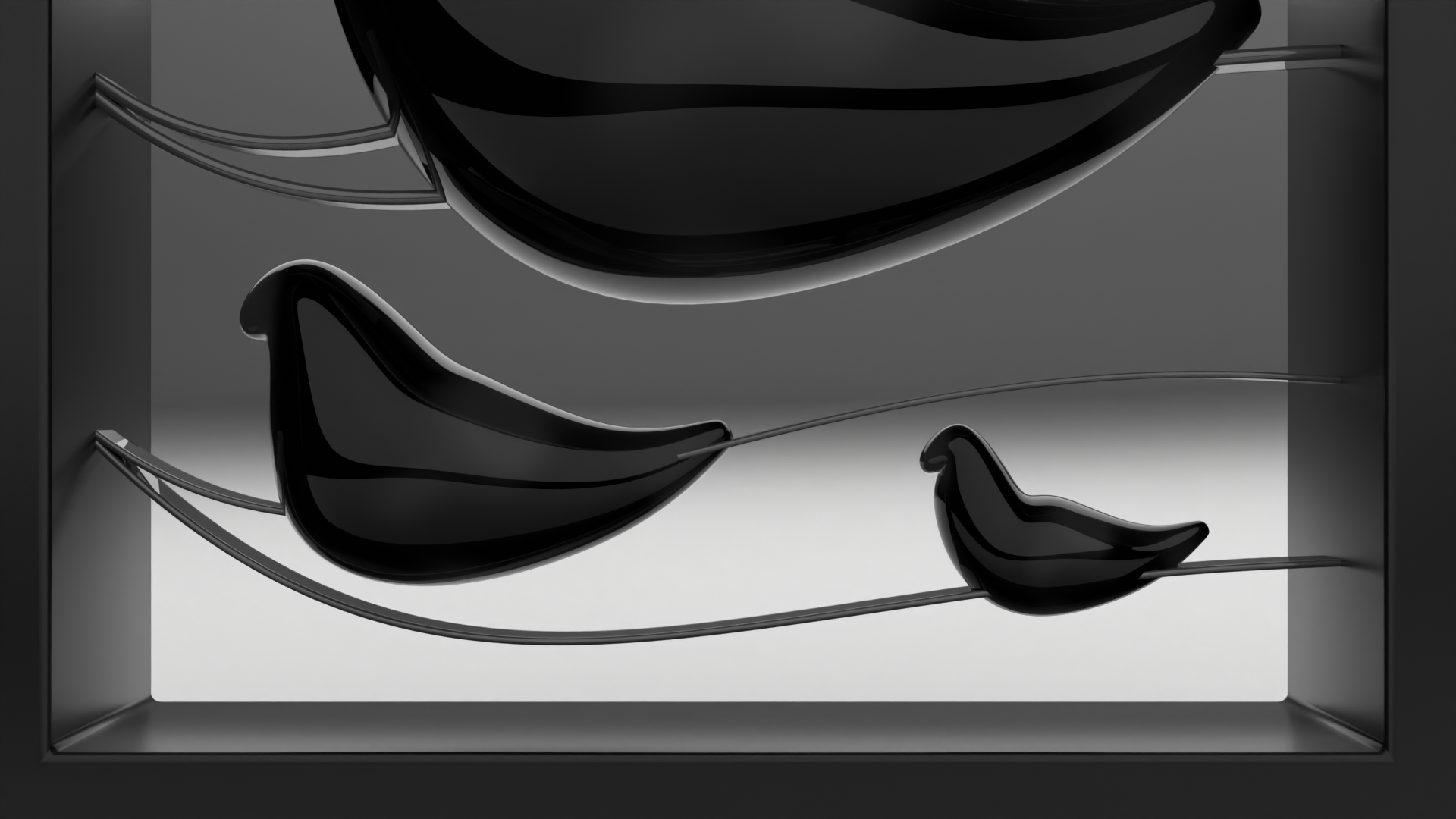 Statue Birds Abstract - Framed preview image 2