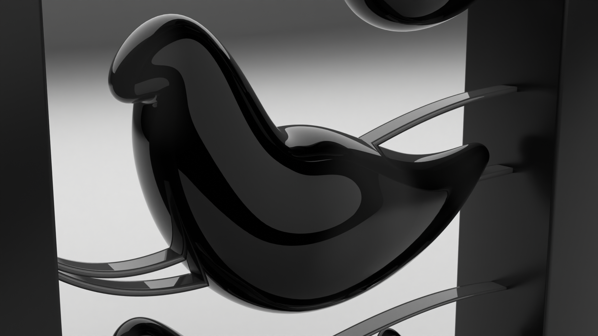 Statue Birds Abstract - Framed preview image 3