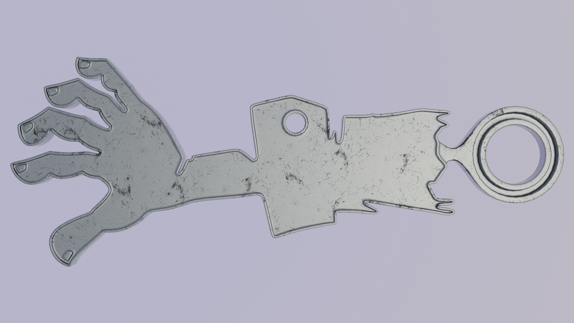 Zombie Hand - Printable 3D Pendant preview image 1