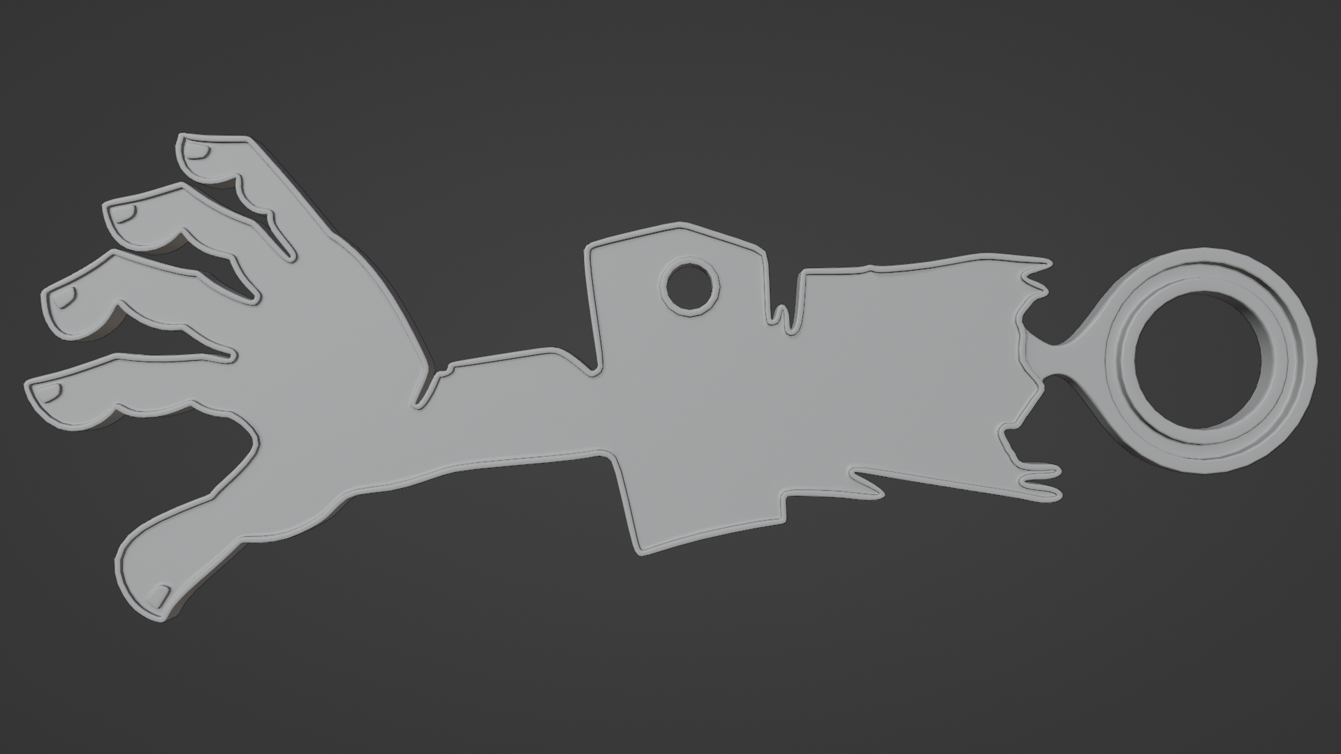 Zombie Hand - Printable 3D Pendant preview image 6