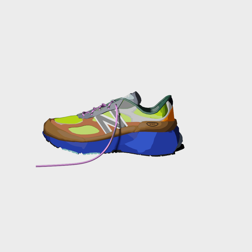 New Balance x Action Bronson 990 V6 (low poly) preview image 1