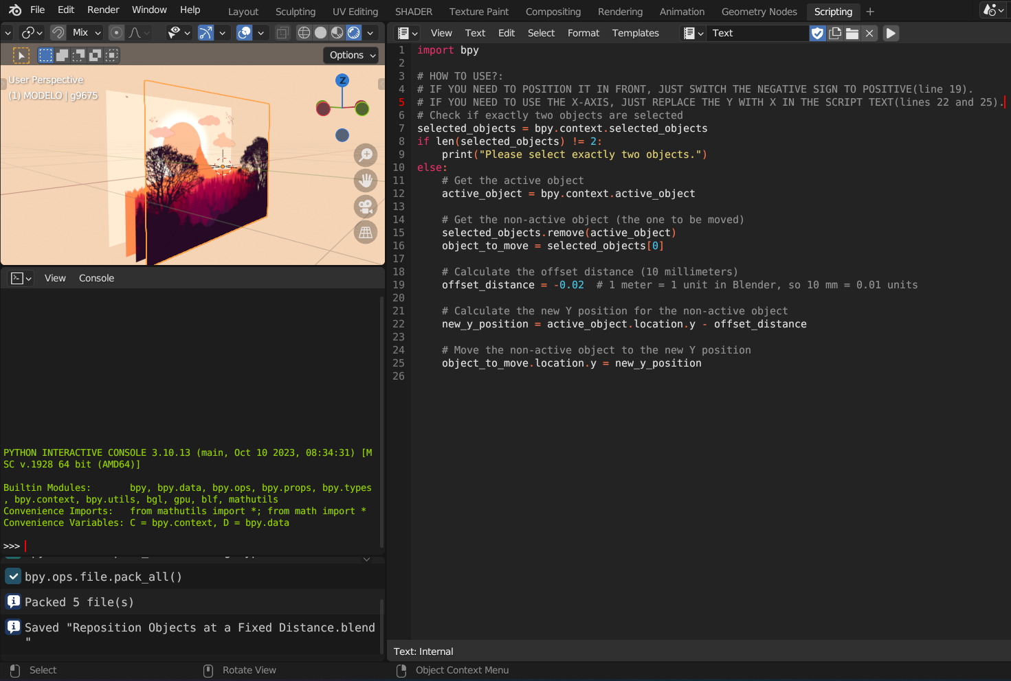 Blender Script - Grease Pencil - Objects at a Fixed Distance preview image 1