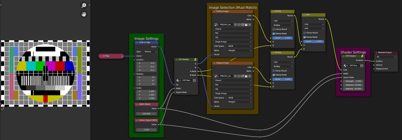Panasonic CRT TV w/ Realistic RGB Pixel Shader for EEVEE preview image 3