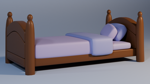 Low poly single bed preview image