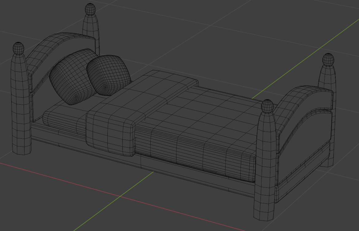 Low poly single bed preview image 2