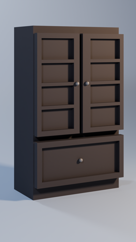 Wardrobe/Closet in low poly preview image