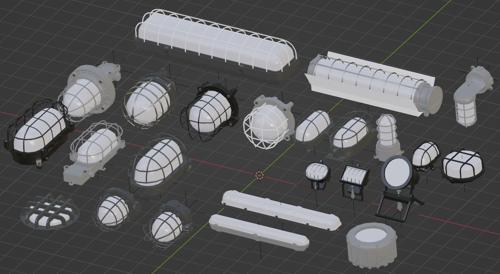 Industrial Light Fixtures [assets lib] preview image