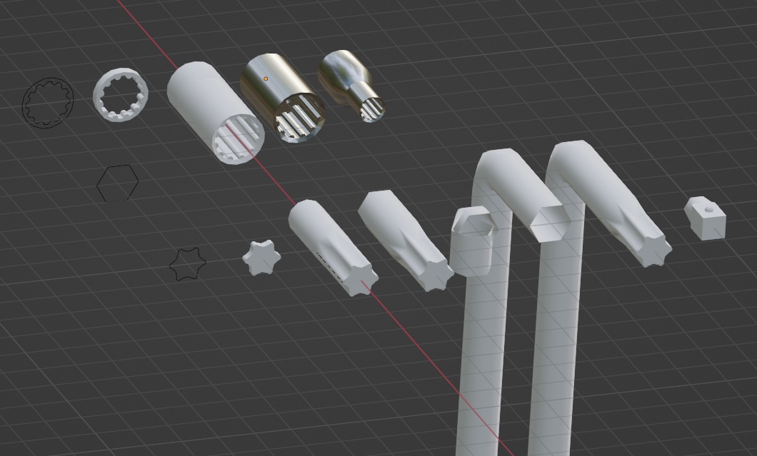 Torx and Spline wrenches set [assets lib] preview image 2