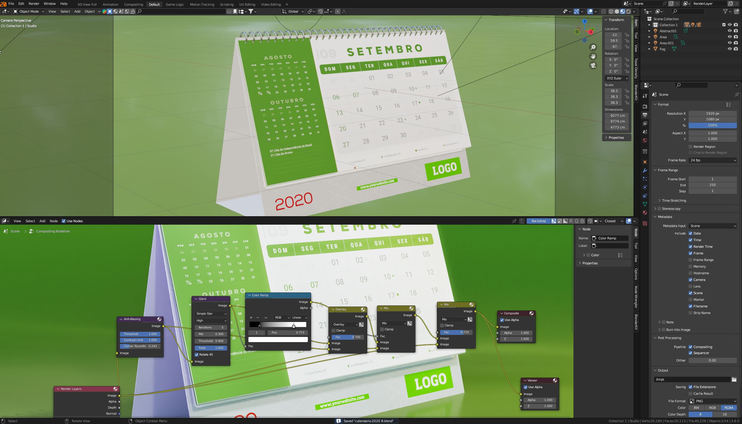 Calendar - Blender 3.6 Cycles preview image 2