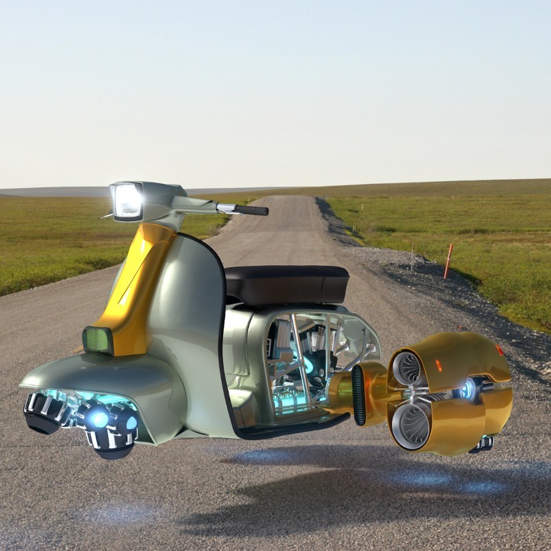 Lambreta XP70 Rendered With Cycles preview image 1