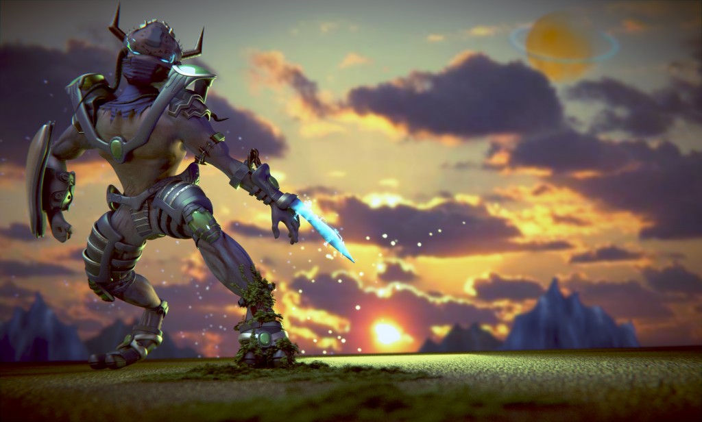 Fantasy Space Warrior  Rigged  preview image 1