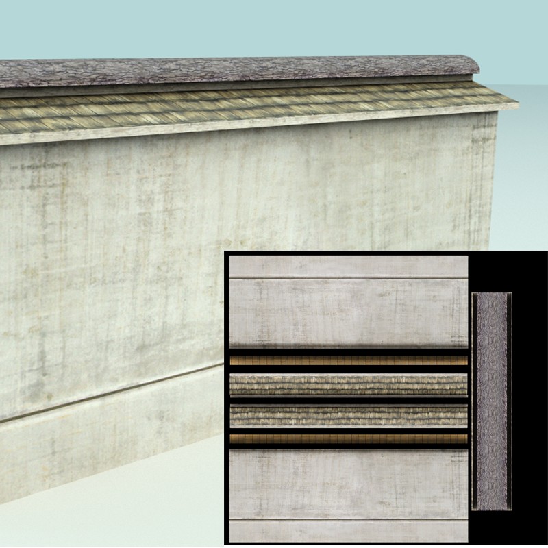 Japanese Style Wall  Low Poly preview image 1