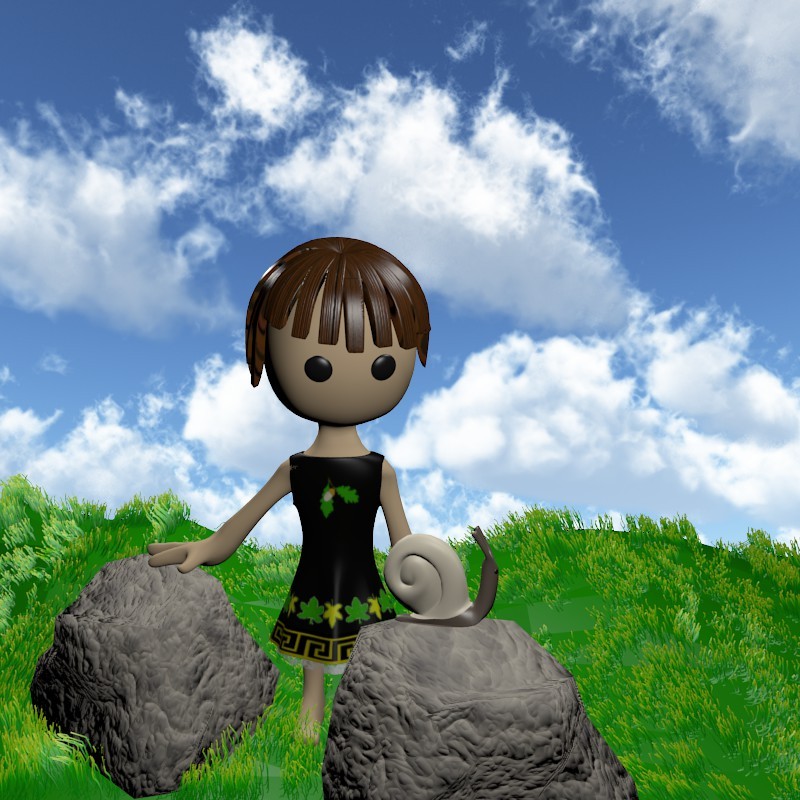 Little Girl and Snail preview image 1