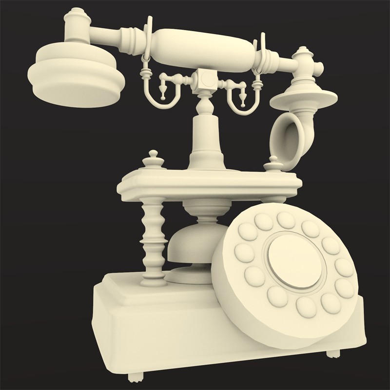Antique Phone Untextured preview image 1