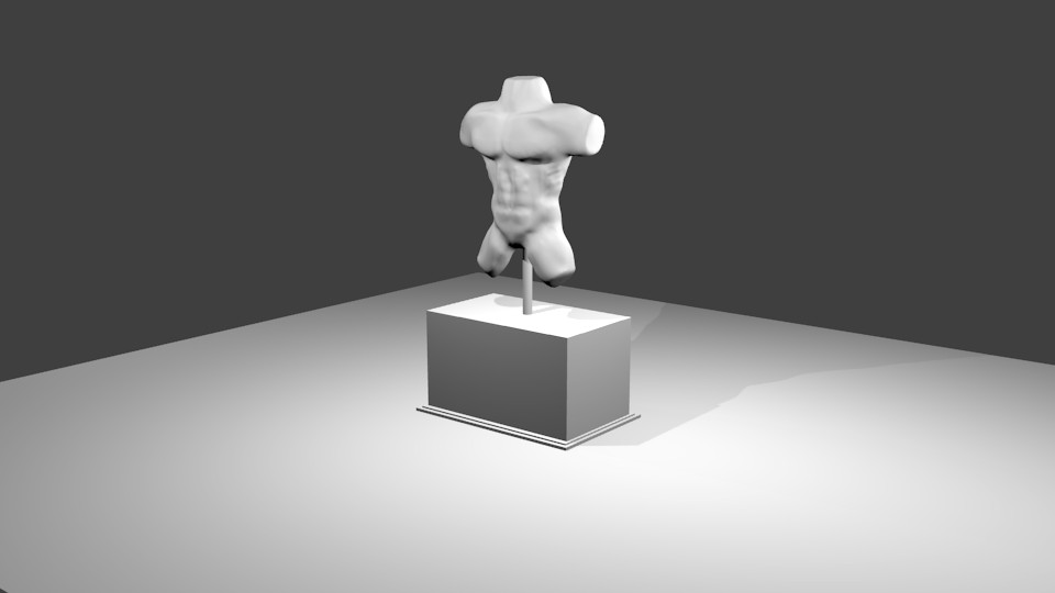 Human Male Bust Untextured preview image 1