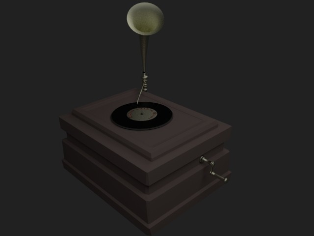 Old Gramaphone  Cycles Materials &amp; Lighting only  preview image 1