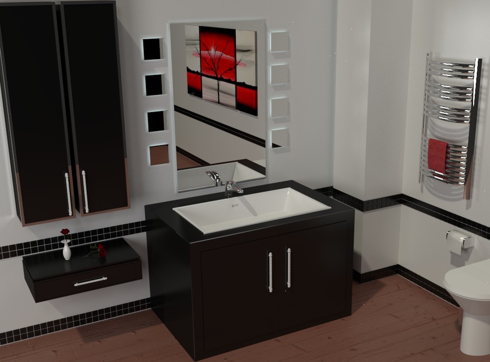 Black &amp; White bathroom preview image 1