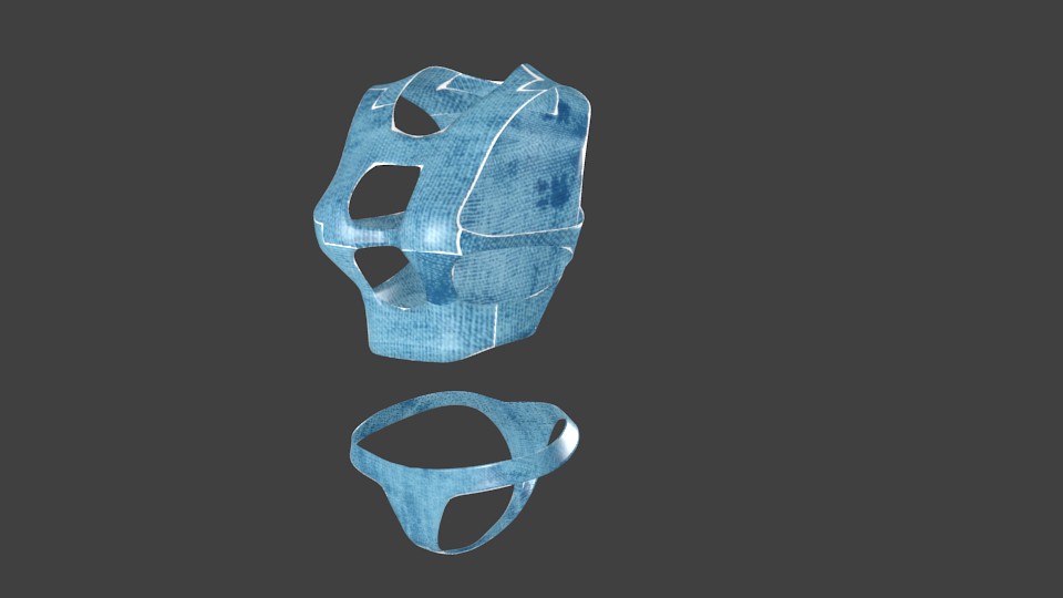 Denim Vest and Underwear for female model preview image 1