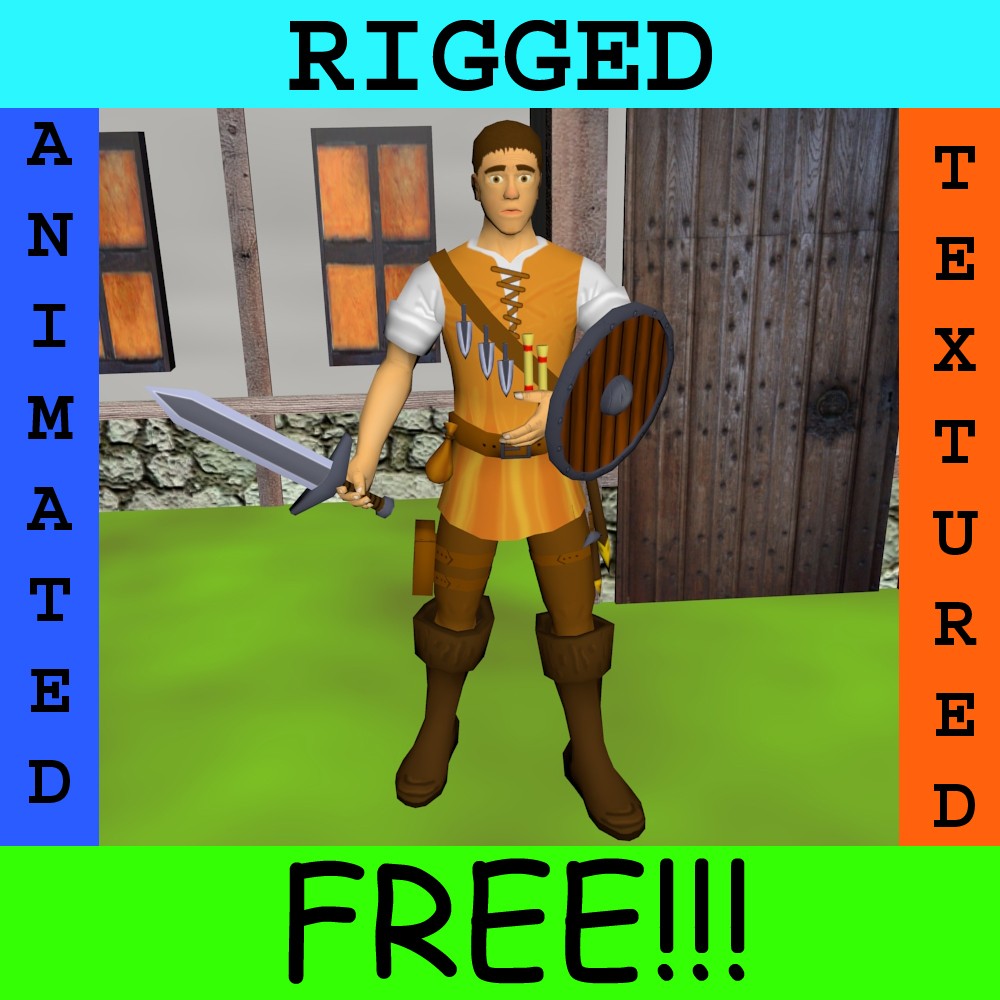 Adventurer-militia-peasant low poly  preview image 1