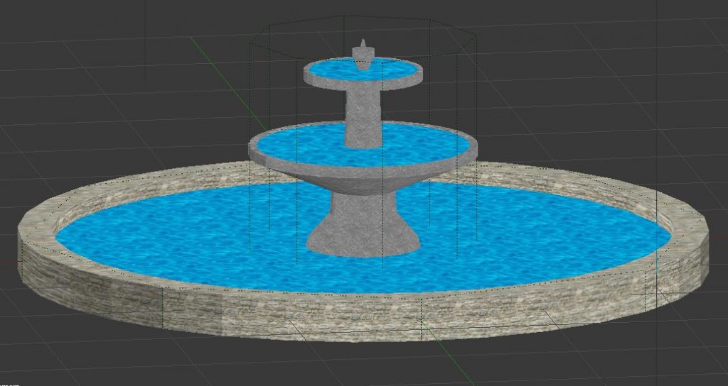 Low Polly Fountain  Textured  preview image 1