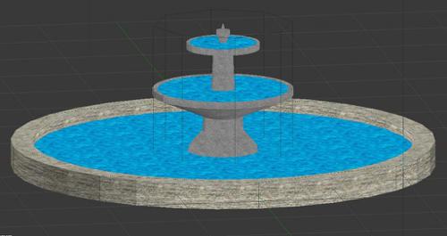 Low Polly Fountain  Textured  preview image