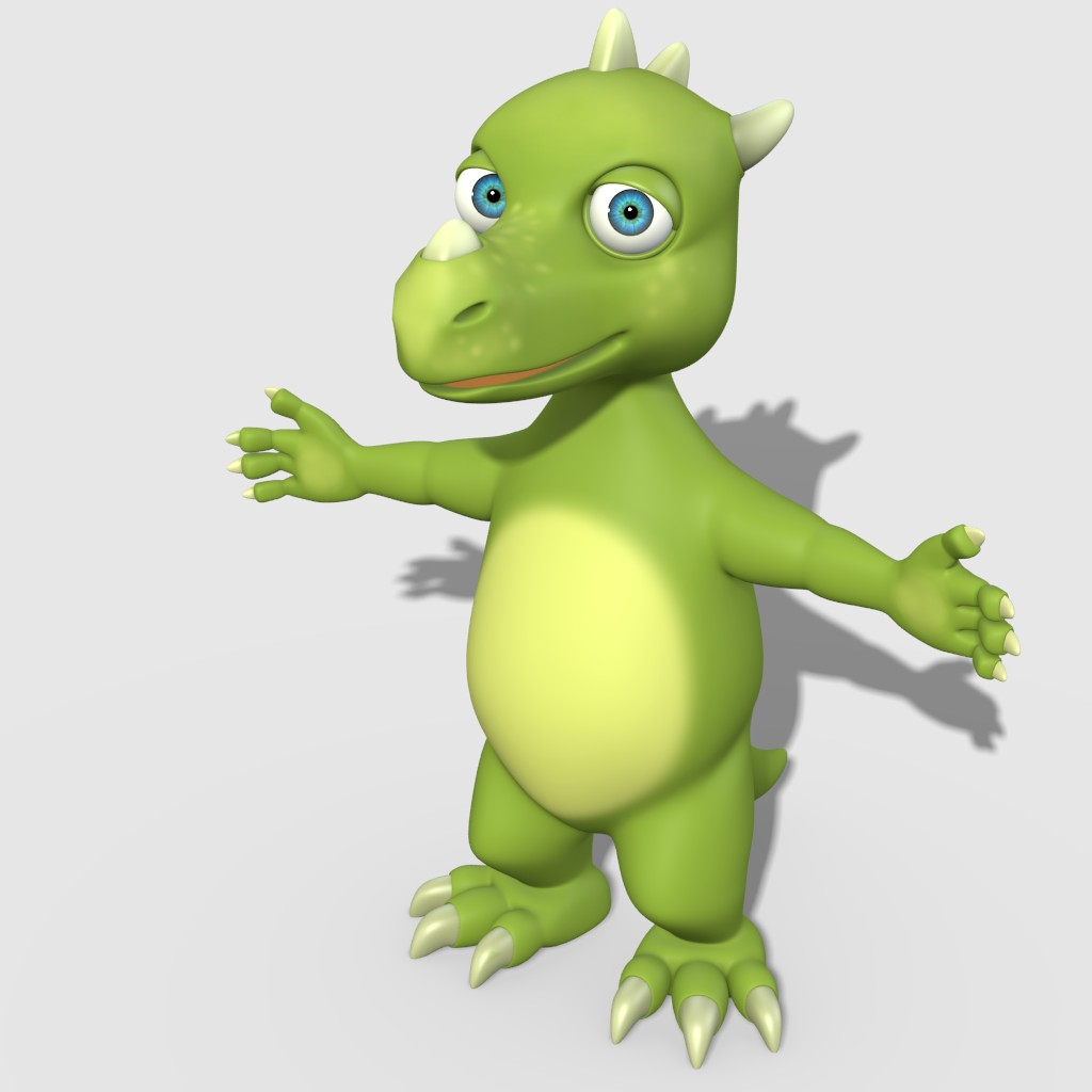 Cartoon dragon  no rig preview image 1