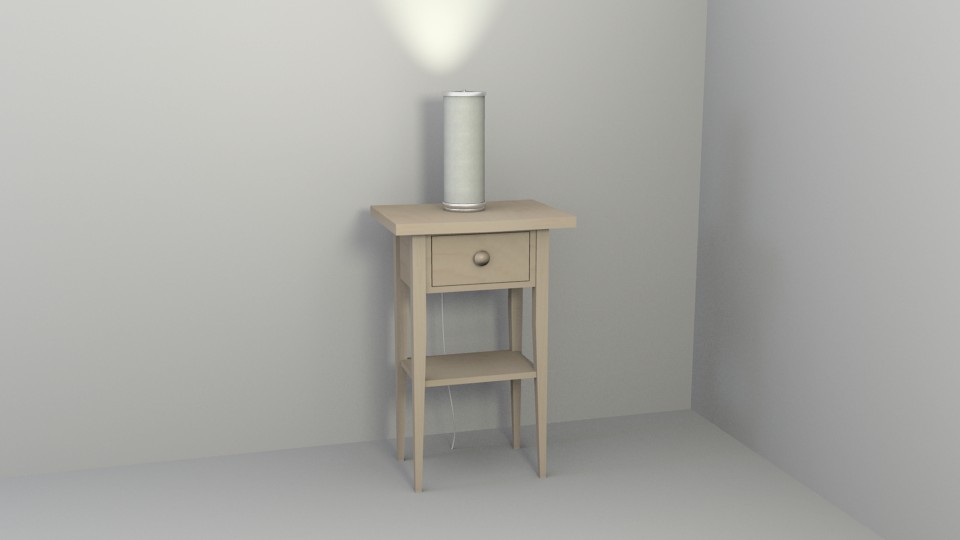 Nightstand and Lamp preview image 1
