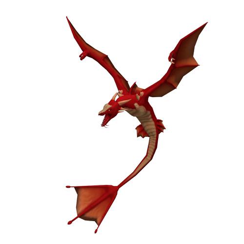 Red Dragon lowpoly. preview image