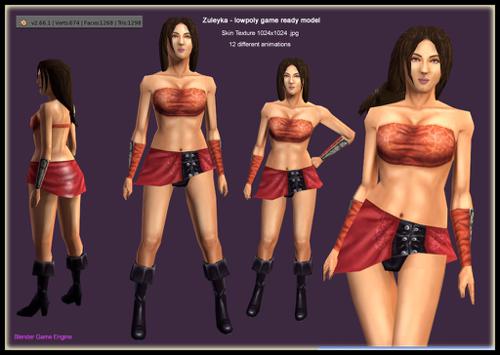 Zuleyka - Lowpoly Gameready Model preview image